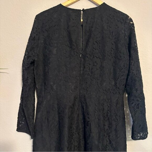 J.Crew Black Lace Cocktail Dress 12 Sheath Lined Classic Romantic Formal - Picture 6 of 12